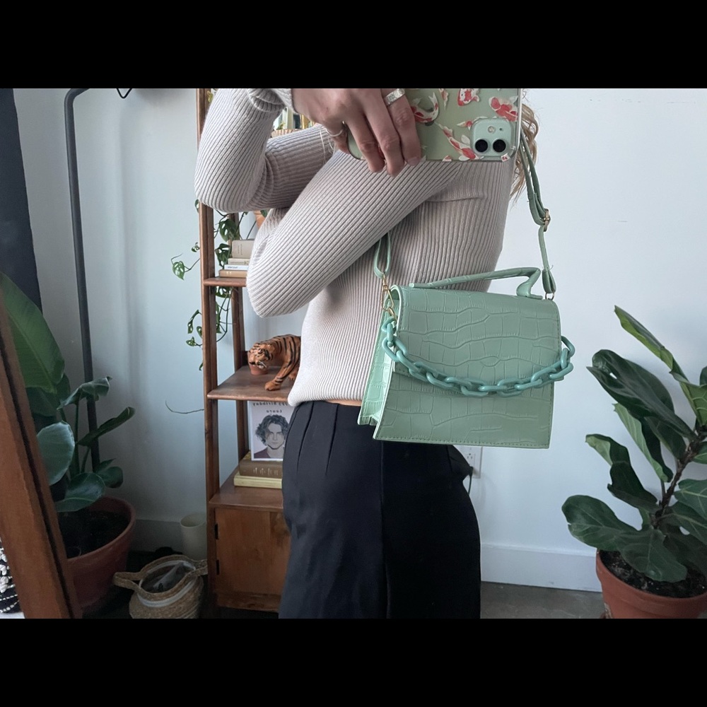 Mint Green Croc Bag